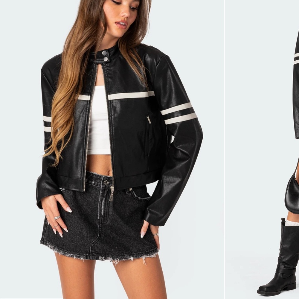 Rockstar Oversized Faux Leather Jacket